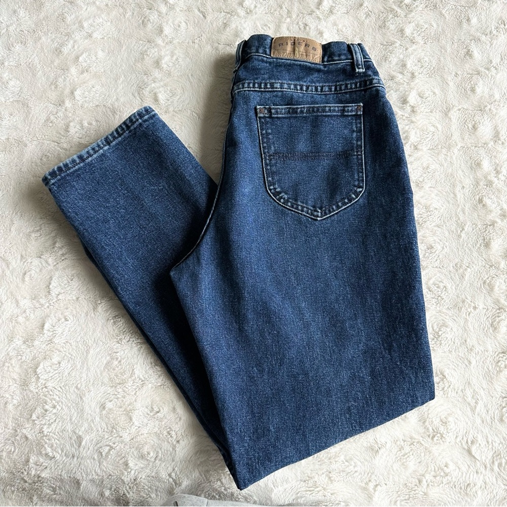 Vintage Lee Riders Jeans Womens 14 Blue Denim High Waist Straight Leg Western